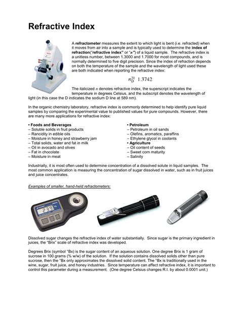 how to use refractometer organic chemistry|refractometry chart pdf.